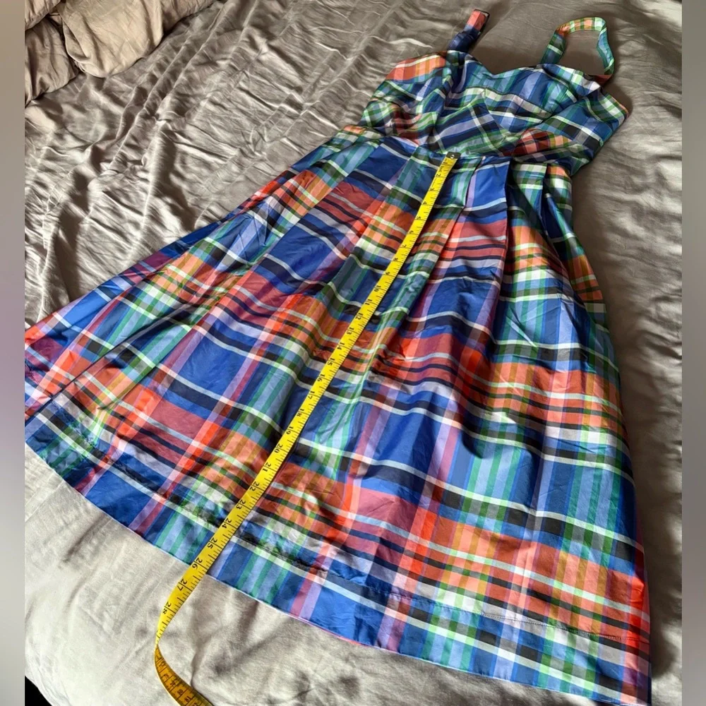 Anthropologie Multicolor Plaid Midi Dress - Blue, Green, Red - Picture 13 of 15